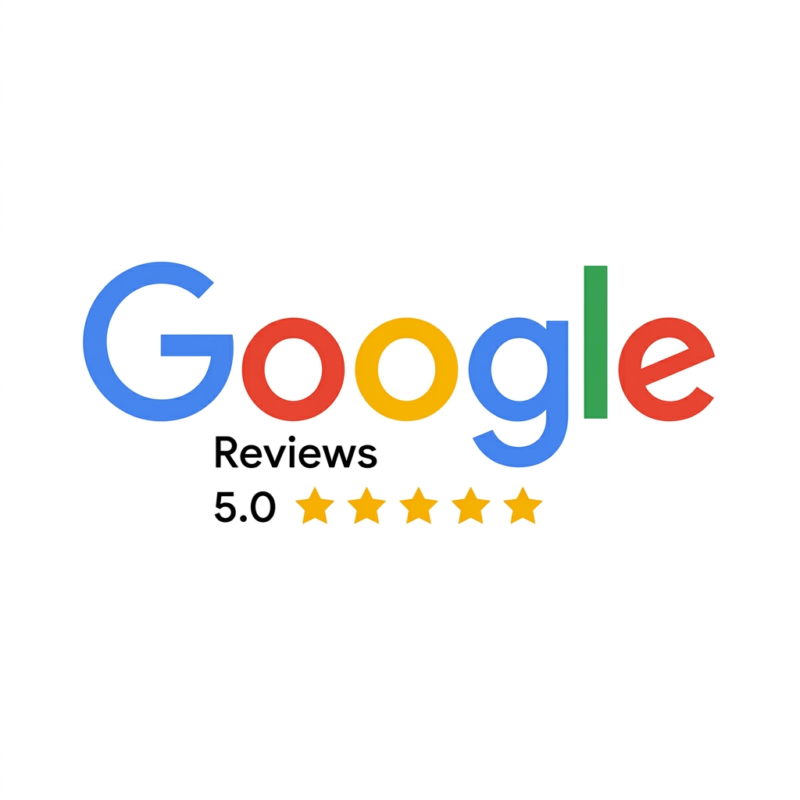 Google logo with 5 star rating from reviews